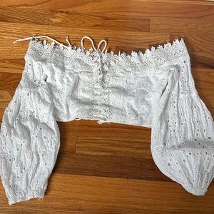 White Lace Crop Top